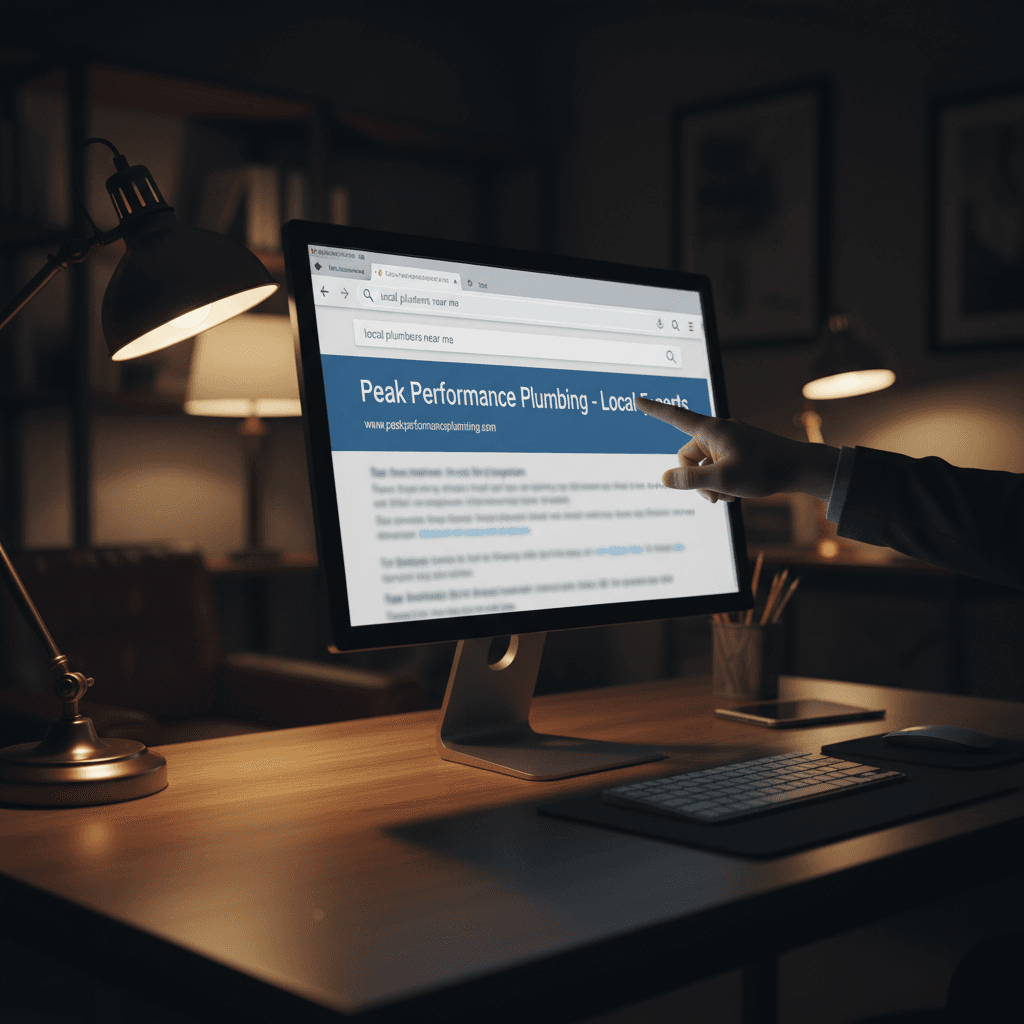 Local service business ranking high in Google search results